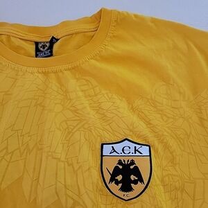 AEK Football T-shirt Official Merch w/ Patch Yellow XL